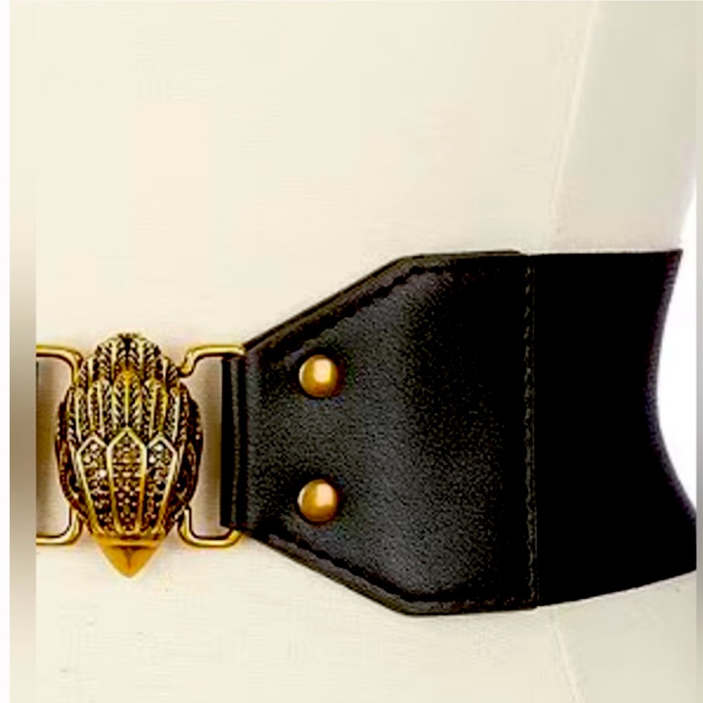 New Kurt Geiger London 2.55" Elastic Eagle Waist Belt - Picture 6 of 9